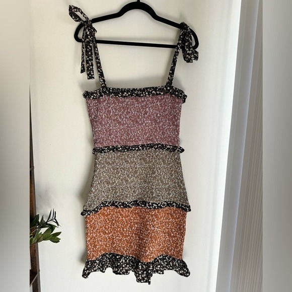 Anthropologie Storia Smocked Ruffled Tier Tie Shoulder Dress - Picture 4 of 4